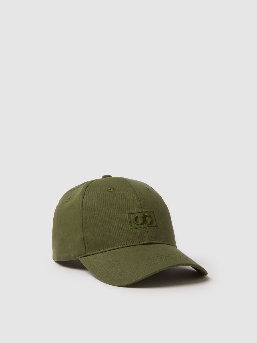 Berretto da baseball in puro cotone verde regular fit_0