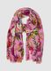 Pink wool-blend floral print scarf_0