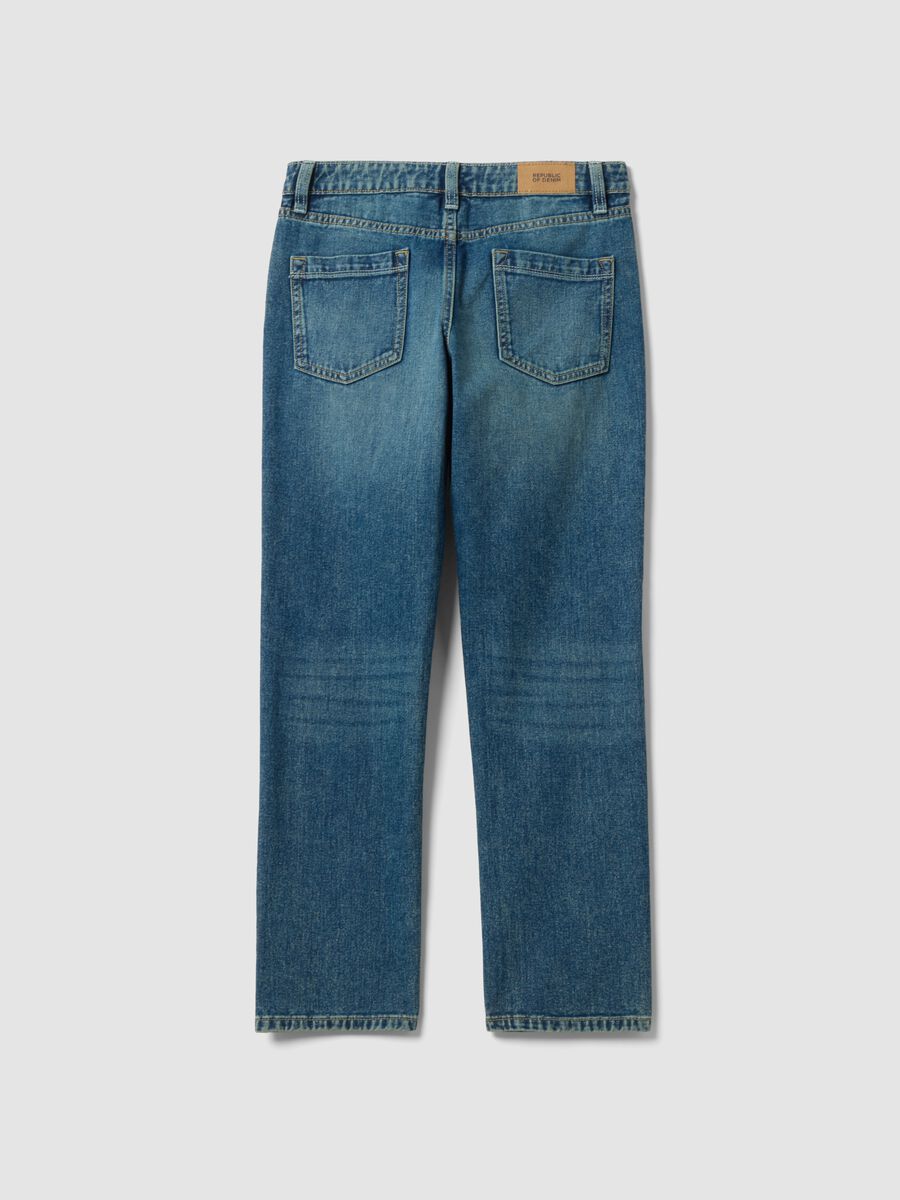 Blue pure cotton regular-fit jeans for boys_2