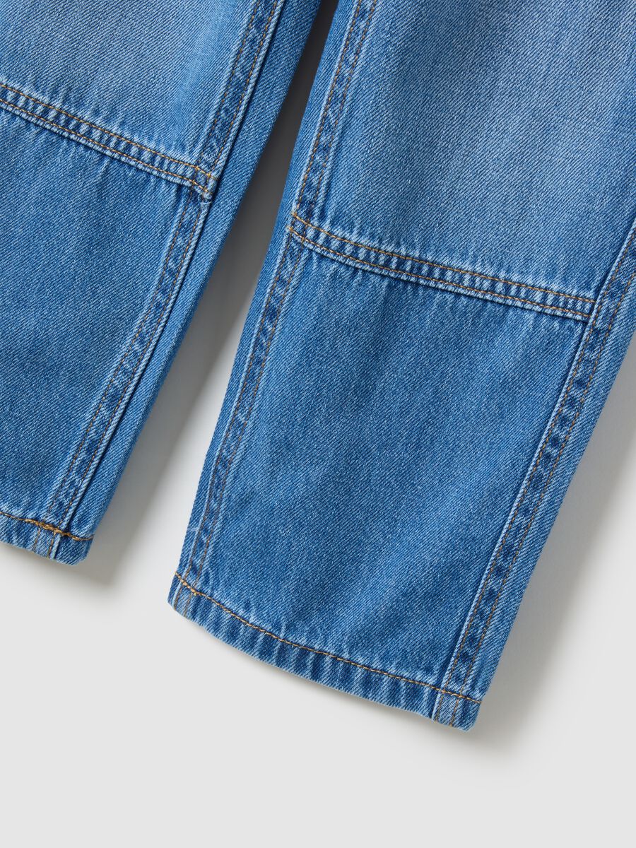 Boys' blue denim cotton blend relaxed fit jeans_3