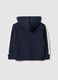 Blue cotton blend oversized fit hoodie for kids_4