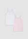 2-pack of white and pink organic cotton vests for girls_0