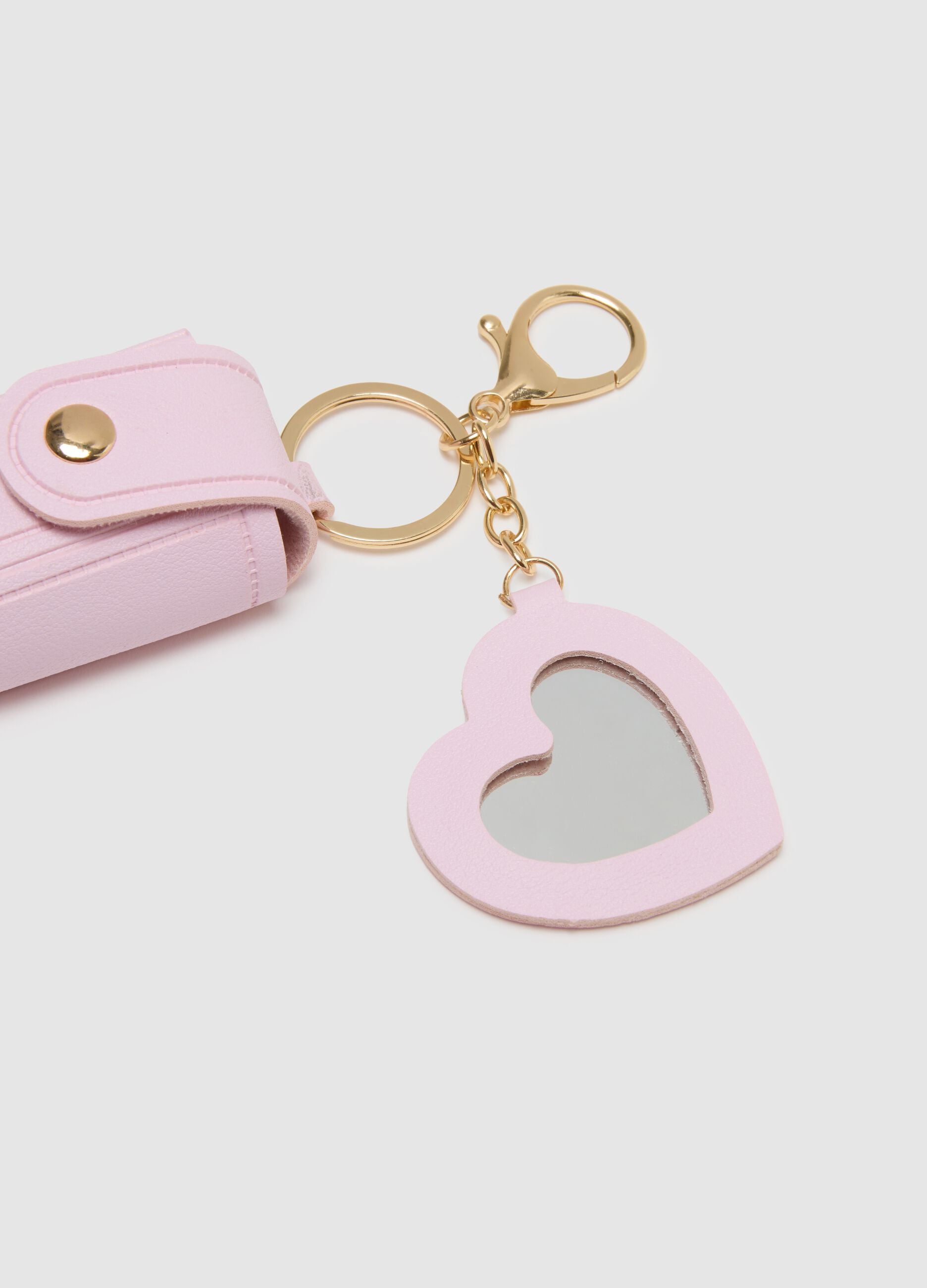 Pink charm mirror + lipstick case
