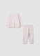 Pink organic cotton jersey pyjamas with floral print for baby girls and girls_1