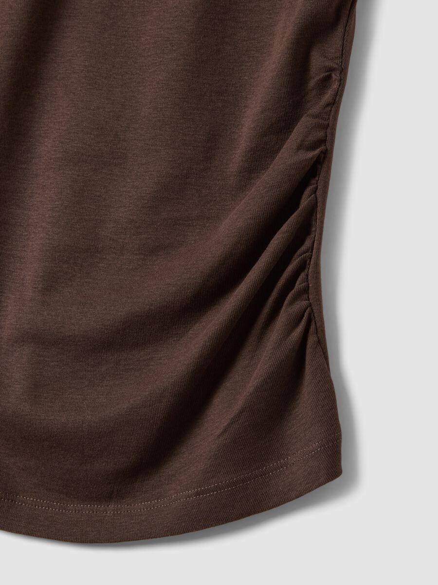 Tank top in puro cotone marrone regular fit_5