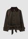 Green cotton-blend trench coat with contrasting collar, regular fit_4