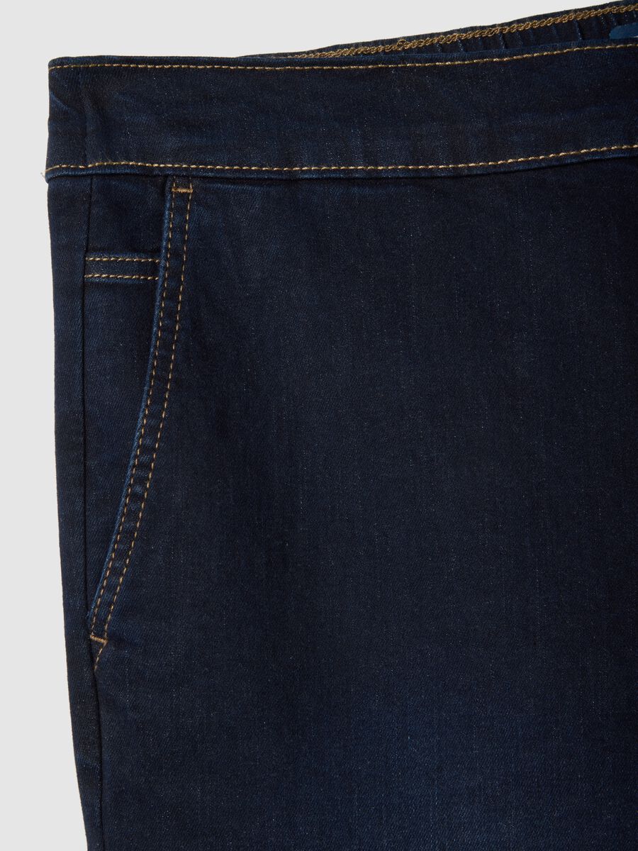 Jeans wide leg in cotone elasticizzato blu_5