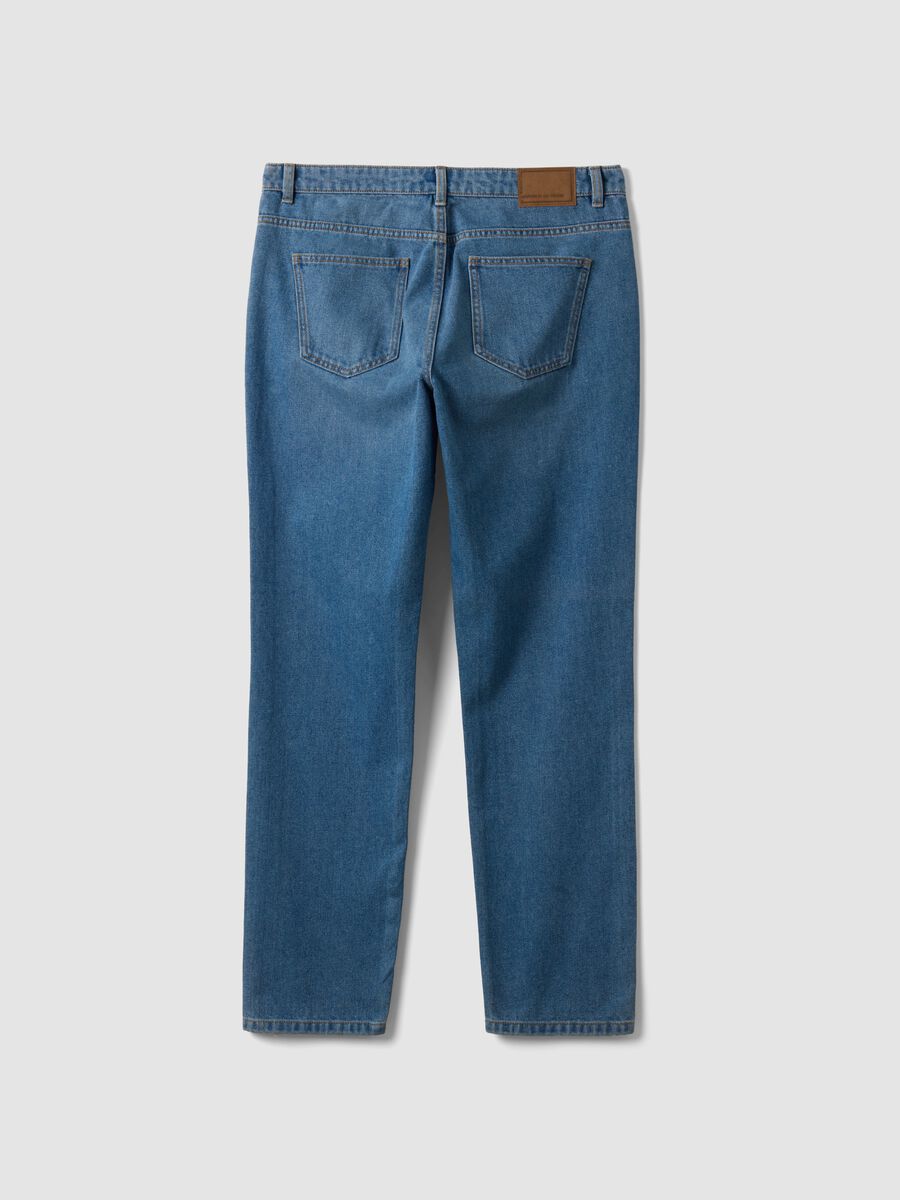 Light blue cotton and viscose blend slim-fit jeans_2