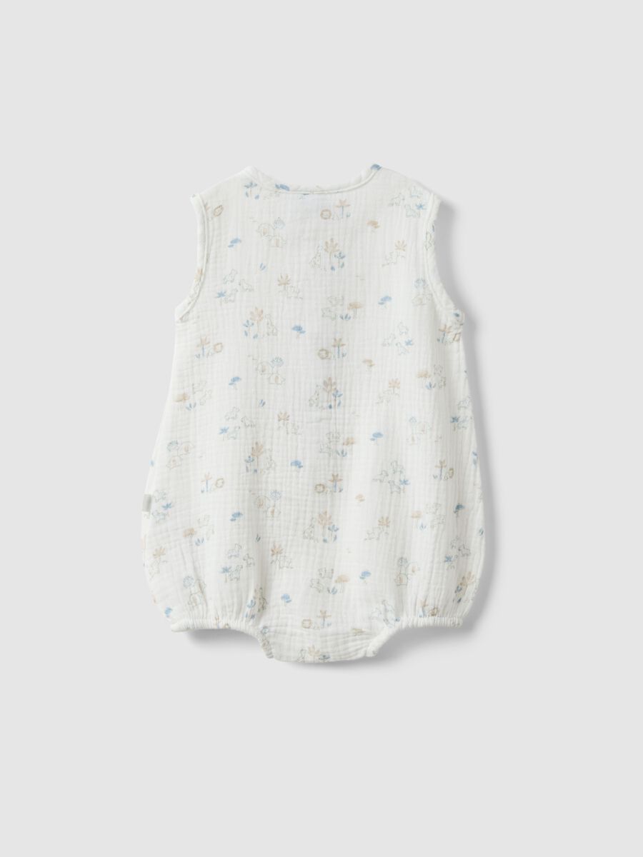 Newborn white pure cotton romper with designs_1