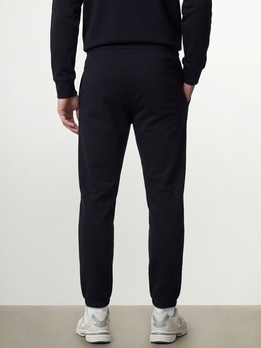 Pantaloni jogger neri in misto cotone regular fit_2