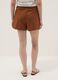 Brown stretch cotton shorts with elasticated waist_2