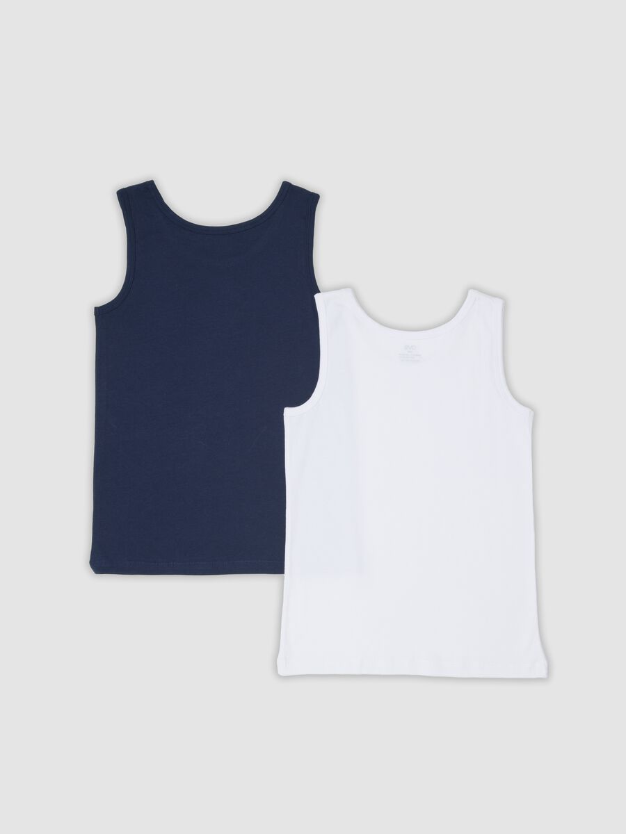 2-pack of boys&rsquo; blue and white organic cotton vests_1