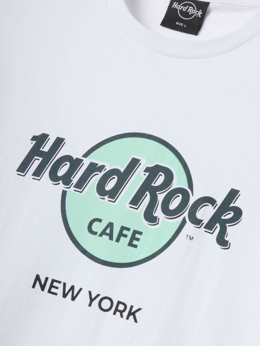 White Hard Rock Cafe logo print T-shirt in pure cotton, regular fit_5
