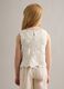 Girls&rsquo; white pure cotton tank top with floral open-knit pattern_1