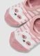 Pink non-slip socks in stretch organic cotton with teddy bear motif_2