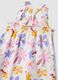 White pure cotton dress with floral print for baby girl_3