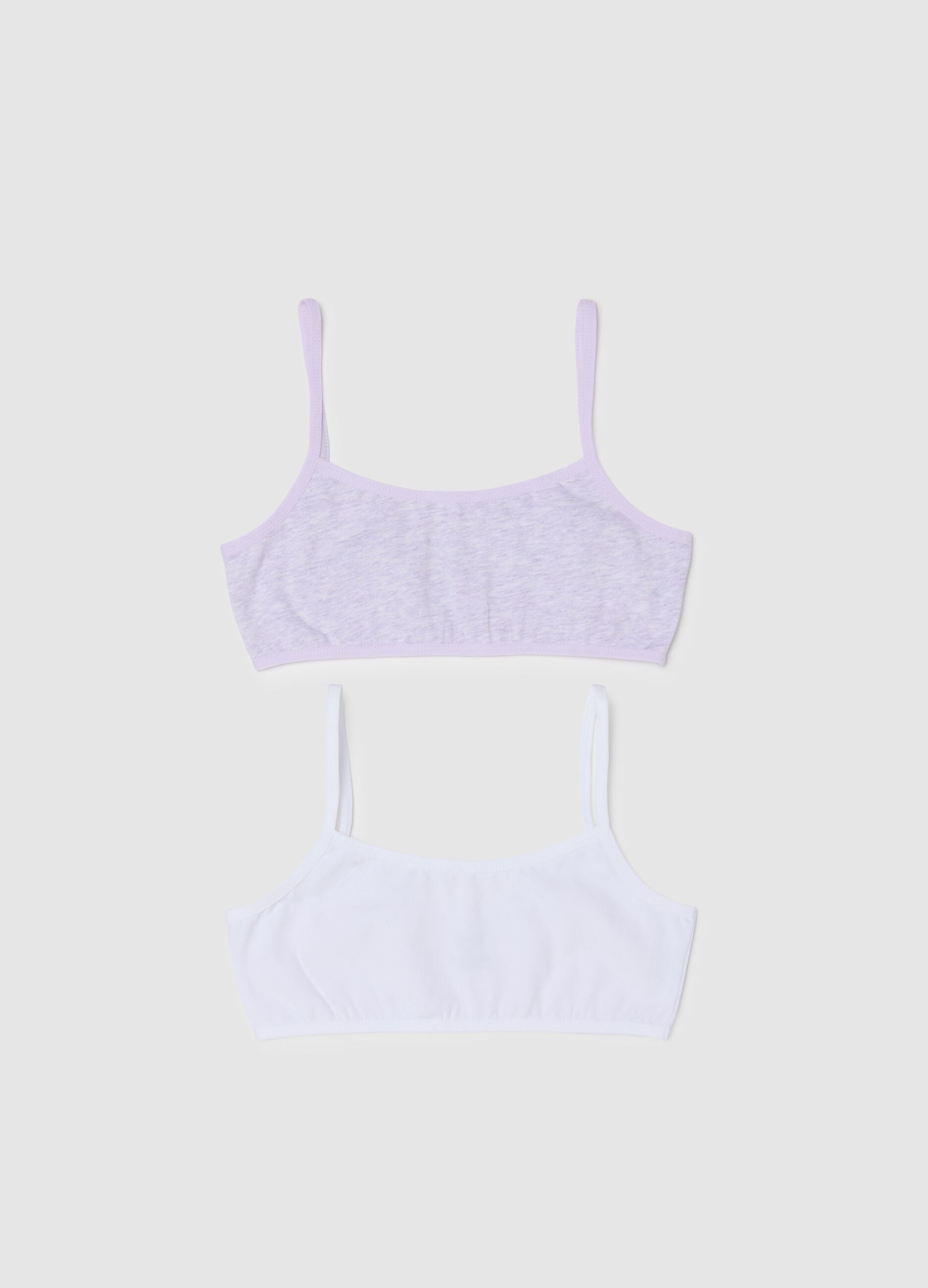 Girl's comfortable multi-colour bra twin pack in stretch cotton