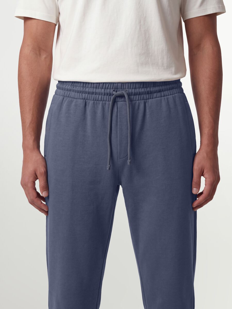 Pantaloni jogger grigi in misto cotone regular fit_3