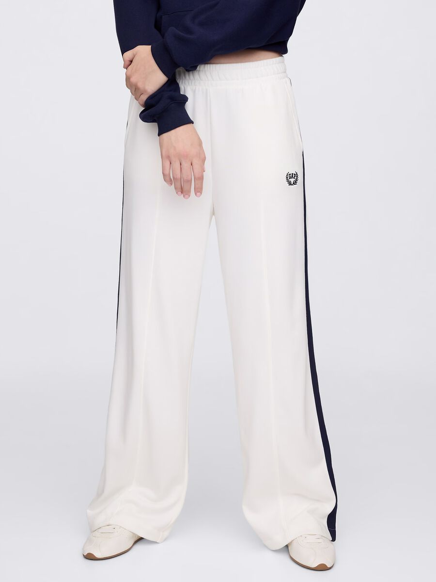 Pantaloni bianchi in misto cotone con logo GAP_1