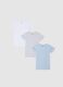 Tripack di t-shirt da neonato in puro cotone multicolor regular fit_0