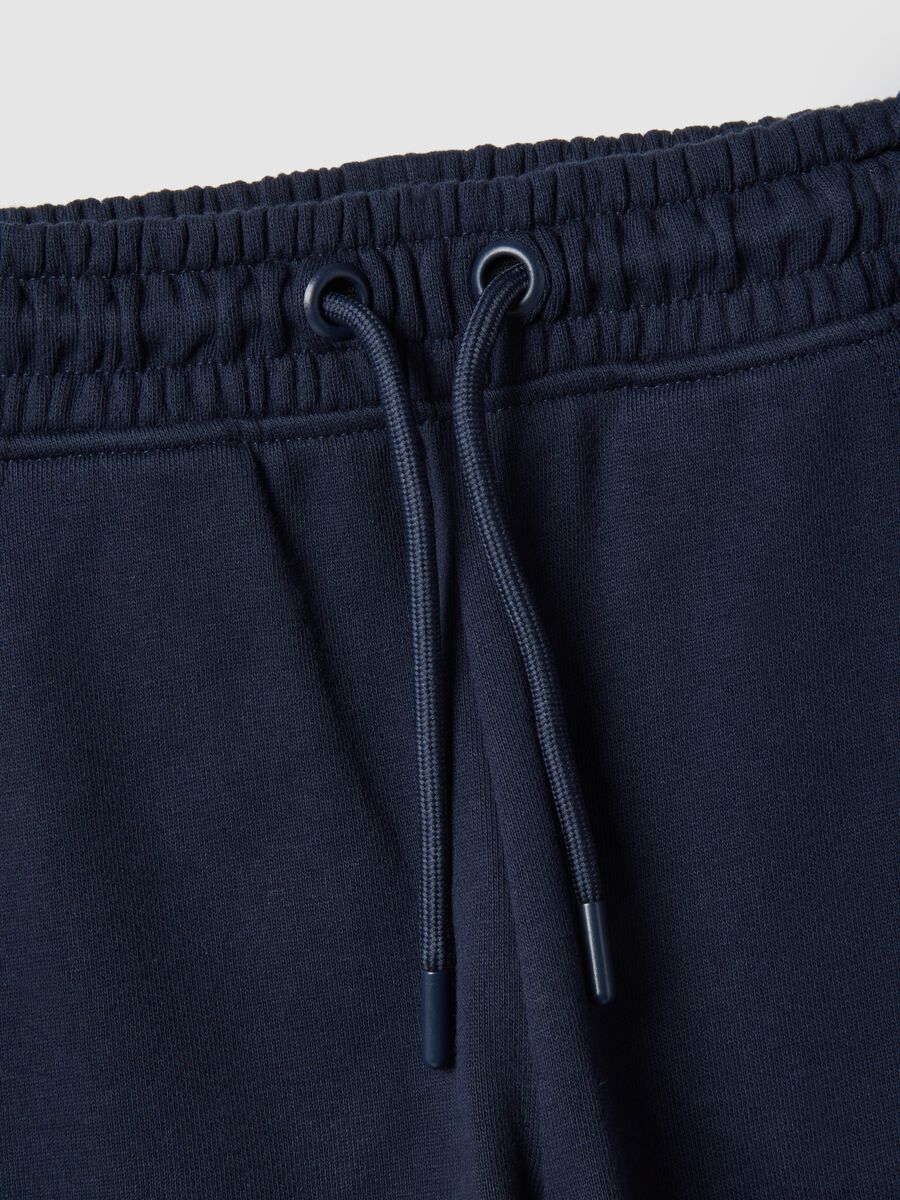Blue jogger trousers for girls in pure cotton regular fit_2