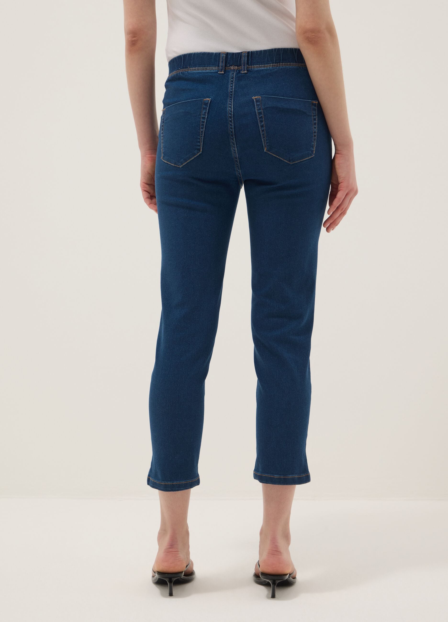 Blue skinny fit stretch denim blend jeans