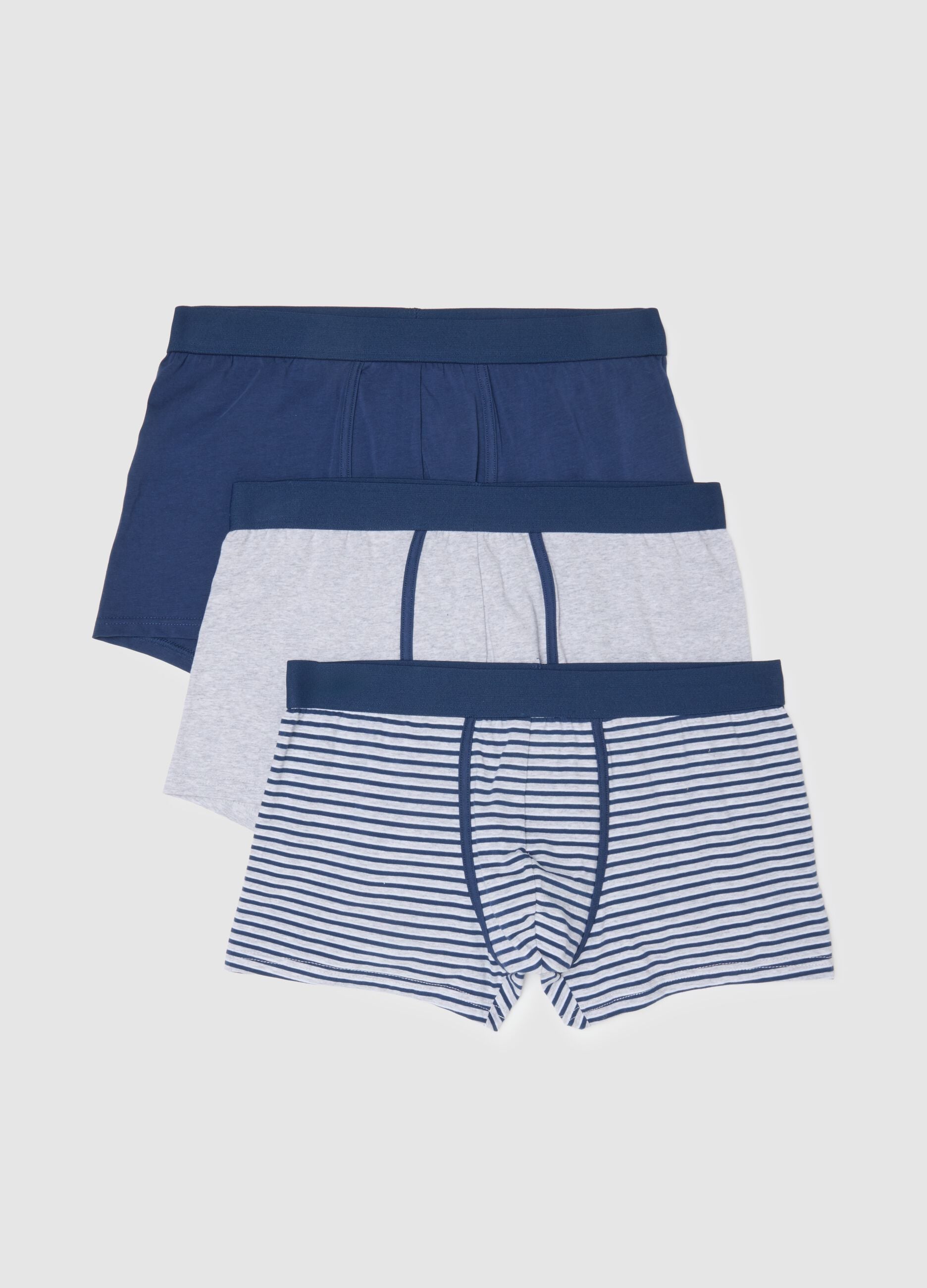 Tripack multicolour stretch cotton boxer shorts regular fit