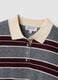 Maglia grigia in misto lana a righe con colletto polo_5