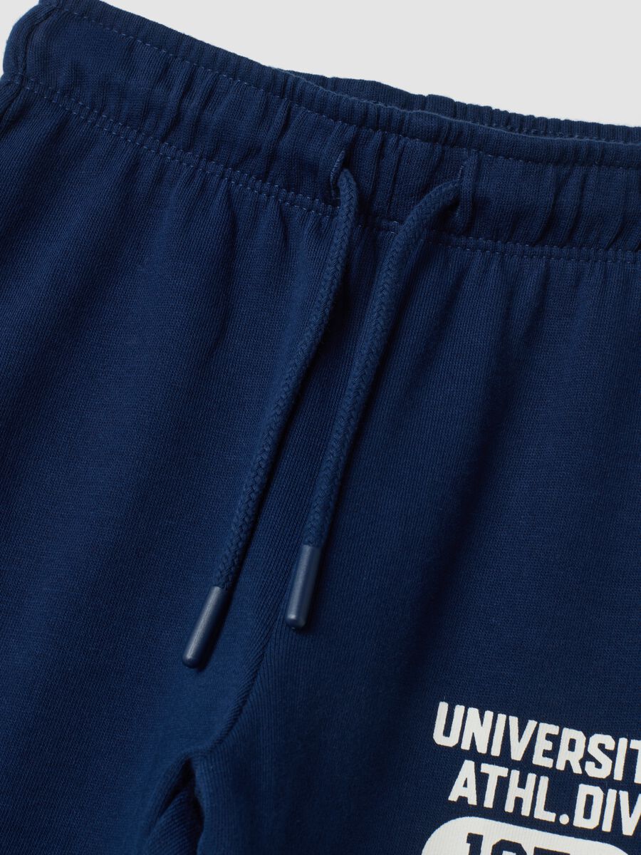 Blue pure cotton joggers with print_1