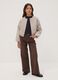 Brown wide-leg jeans in pure cotton twill_1