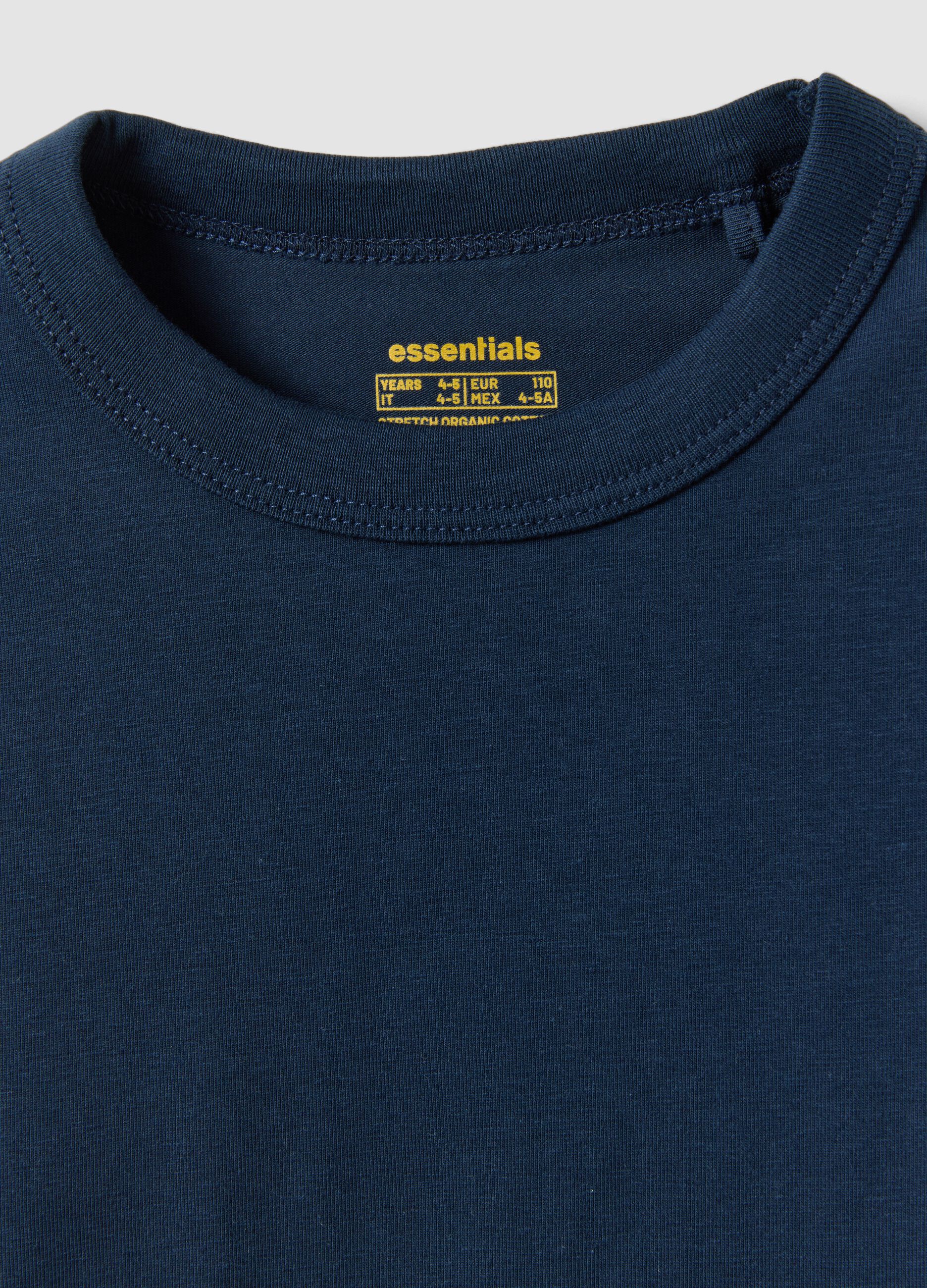 Blue long-sleeve organic cotton T-shirt