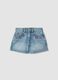 Girls&rsquo; blue denim cotton shorts, regular fit with embroidery_0