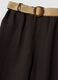 Brown pure linen wide-leg trousers with elasticated waist_5