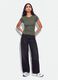 Green fitted ribbed stretch-cotton T-shirt with studs_1