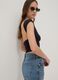 Black stretch fabric top_0