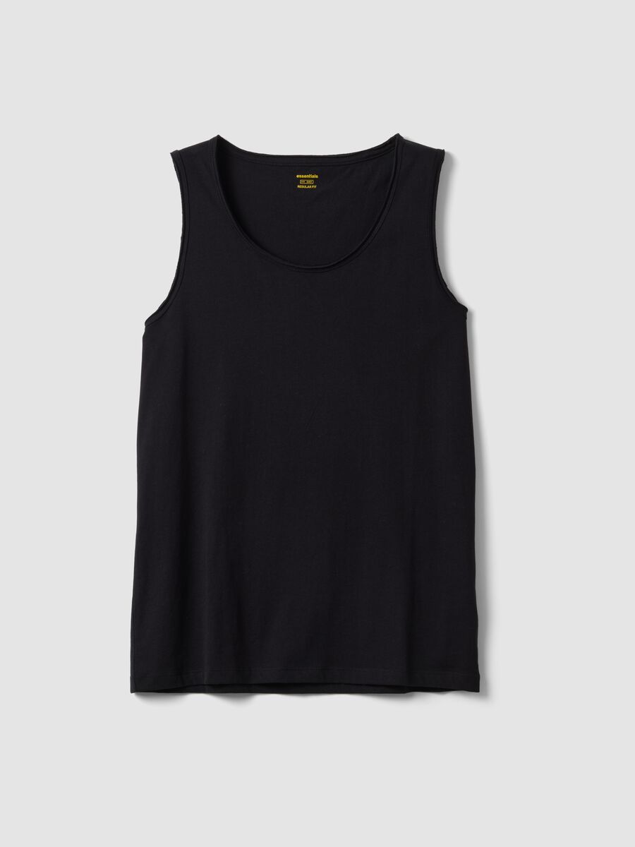 Black pure cotton vest top_4