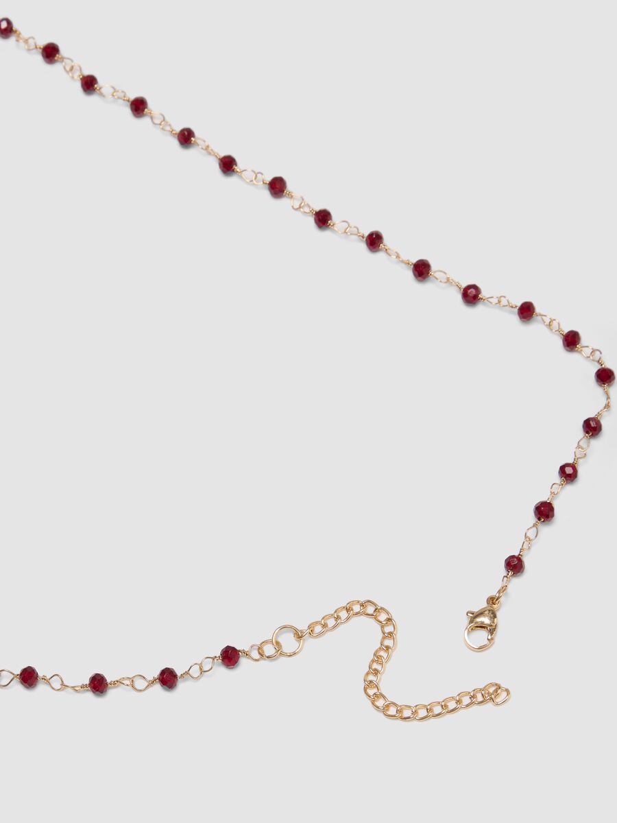 Collana rosa con ciondolo a cuore ricamato_2