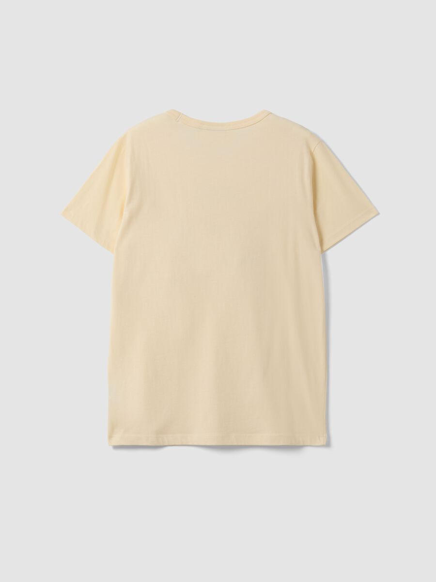 Beige pure cotton regular-fit T-shirt with cute animal print_6