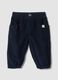 Blue pure cotton cord cargo trousers with elasticated waistband_0