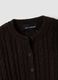 Brown cable-knit wool-blend cardigan_1