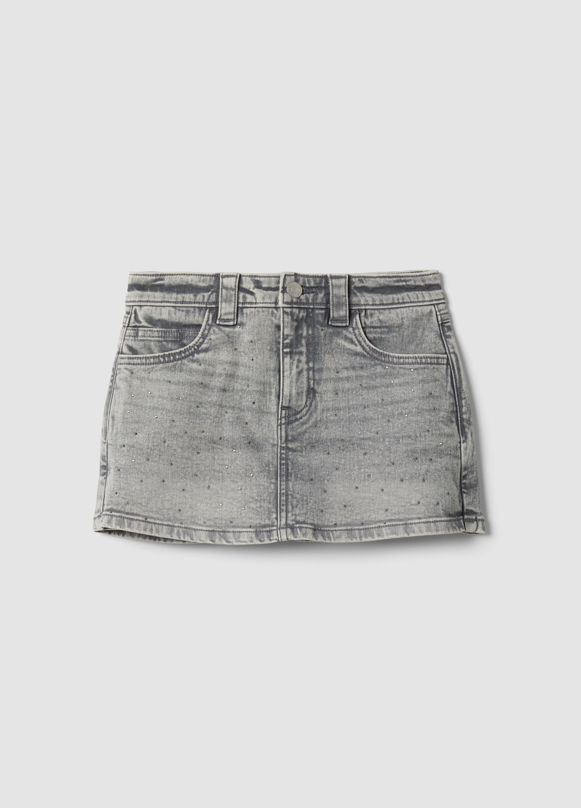 Girls&rsquo; grey stretch-cotton skort, regular fit