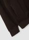 Brown full-zip sweatshirt in stretch piqu&eacute; with ribbed collar_5