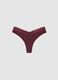 Red regular fit thong with lace details_4