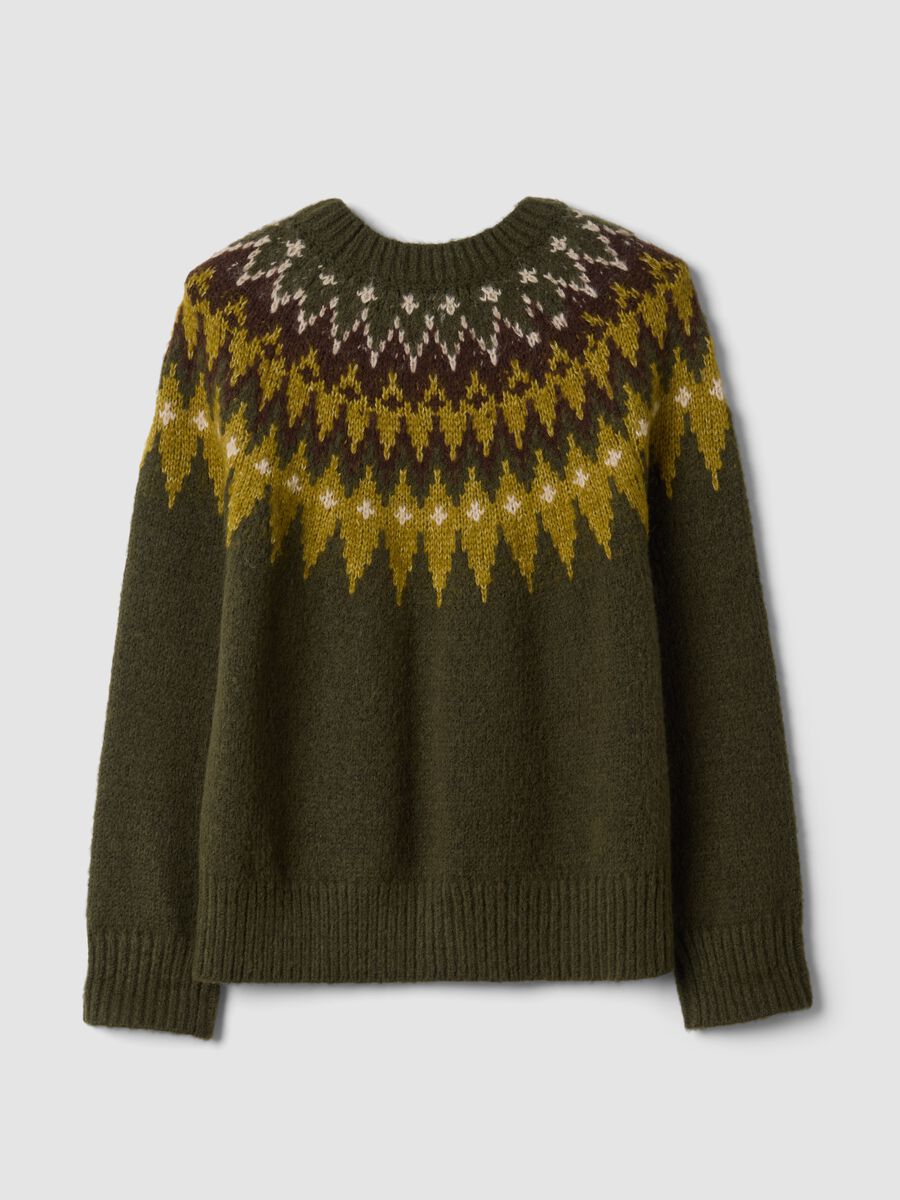 Green jacquard crew-neck jumper_6