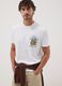 White short-sleeve pure cotton T-shirt, regular fit_0