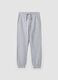 Grey joggers in pure organic cotton with drawstring for boys_4