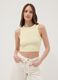 Yellow cropped stretch cotton tank top_2