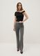 Black viscose blend slim fit T-shirt with Madonna neckline_1