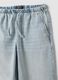 Light blue wide-leg jeans in cotton and viscose blend for girls_4