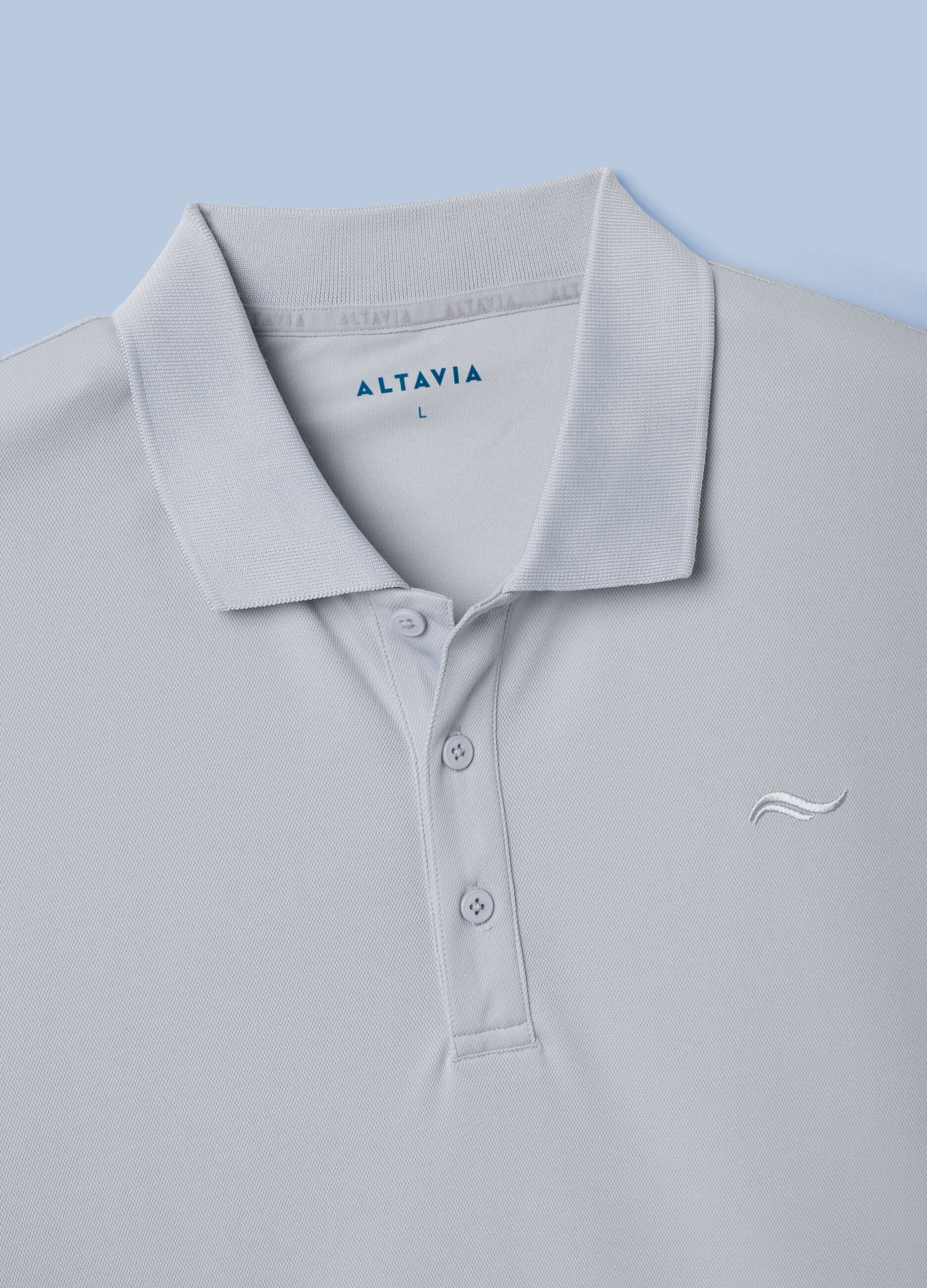 Grey ALTAVIA SAILING polo shirt with breathable classic collar